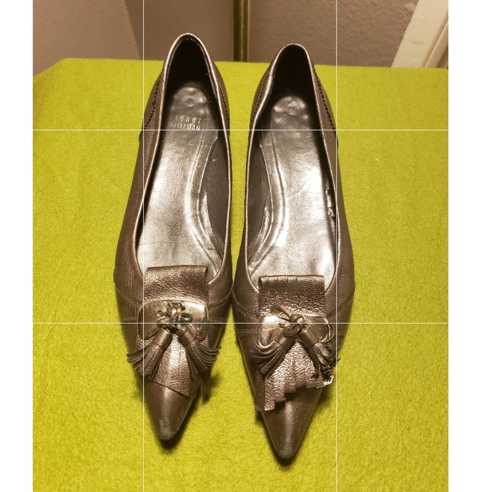 Stuart Weitzman kitten heel shoes.